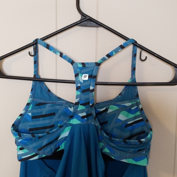Fabletics Norwalk Blue Patterned Racerback Tank To - Picture 5 of 5